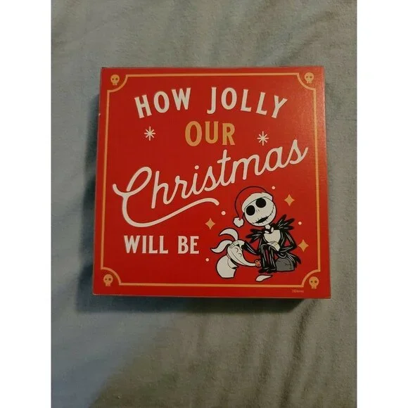New Nightmare Before Christmas Wooden Plaque Jolly Christmas 6x6 Jack Zero Sign - Picture 5 of 5